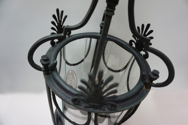 Antieke-Franse-Hal-Lantaarn-French-Neoclassical-Bronze-Glass-Lantern